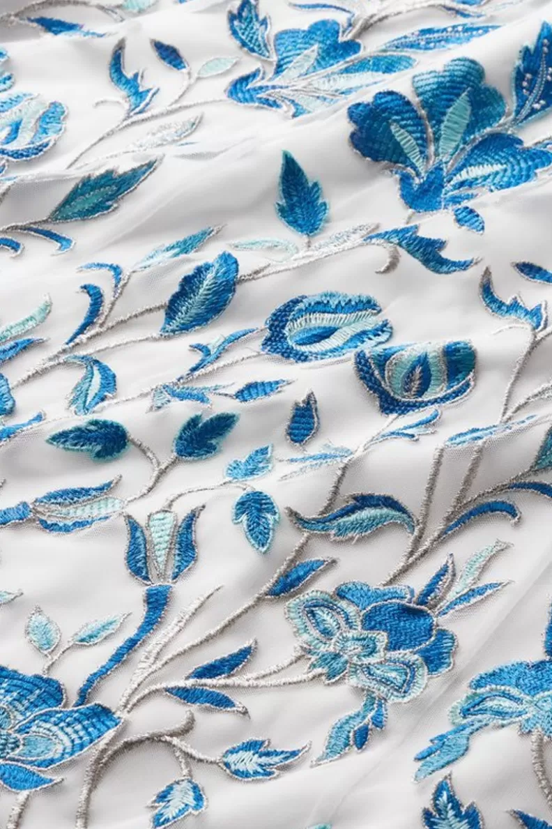 Soft Surroundings Imani Maxi Skirt BlueDreamEmbroidery Flash Sale