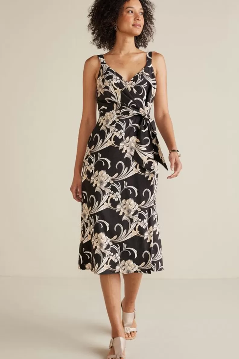 Soft Surroundings Isla Stretch Linen Midi Dress GoldenBotanicals Shop