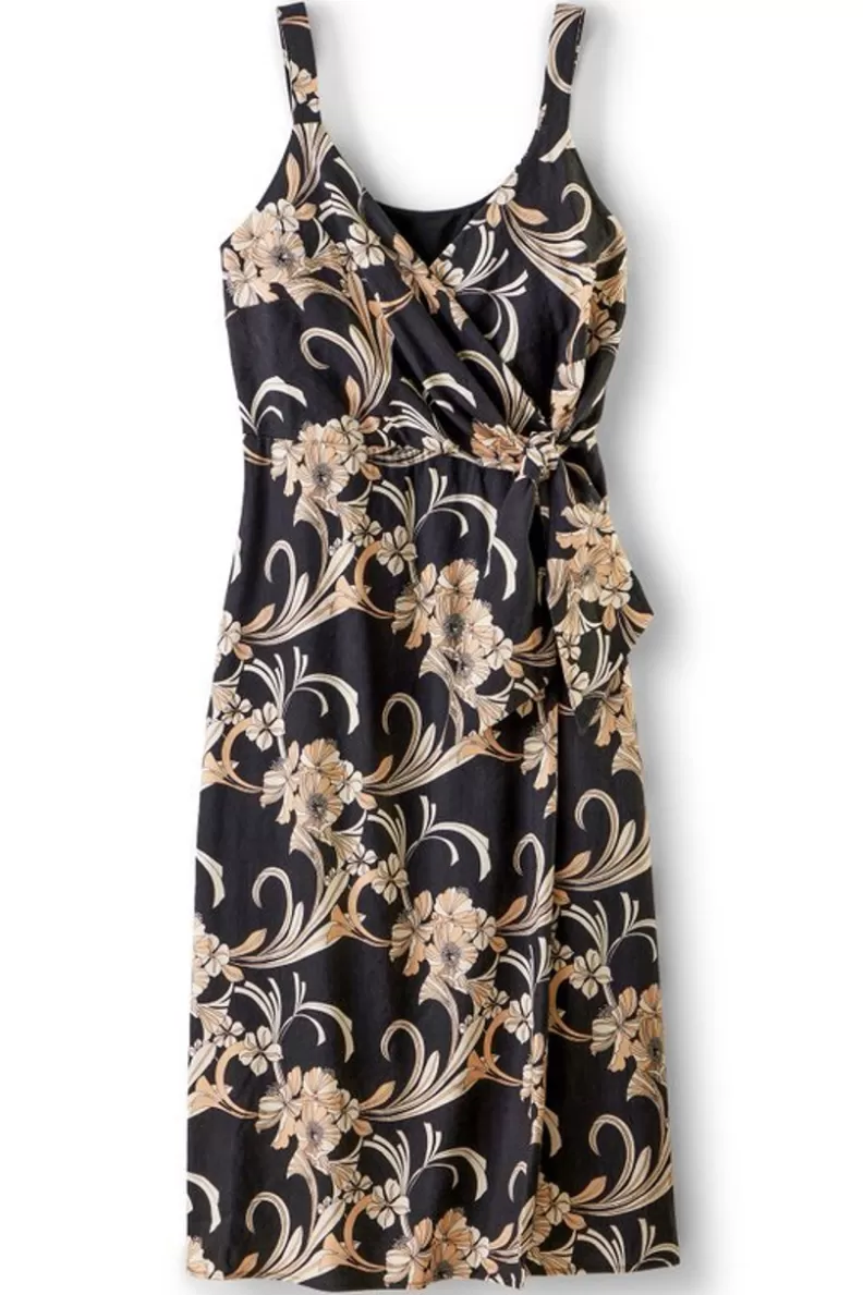 Soft Surroundings Isla Stretch Linen Midi Dress GoldenBotanicals Shop