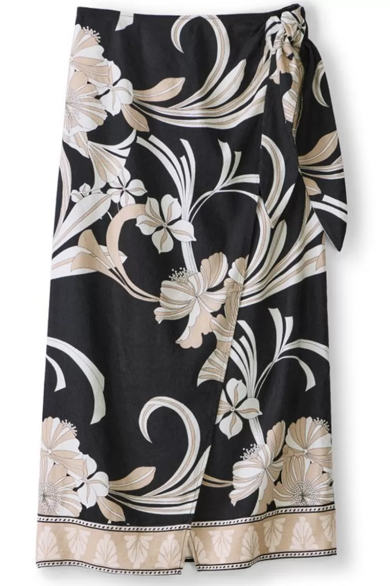 Soft Surroundings Isla Stretch Linen Midi Skirt GoldenBotanicals Fashion