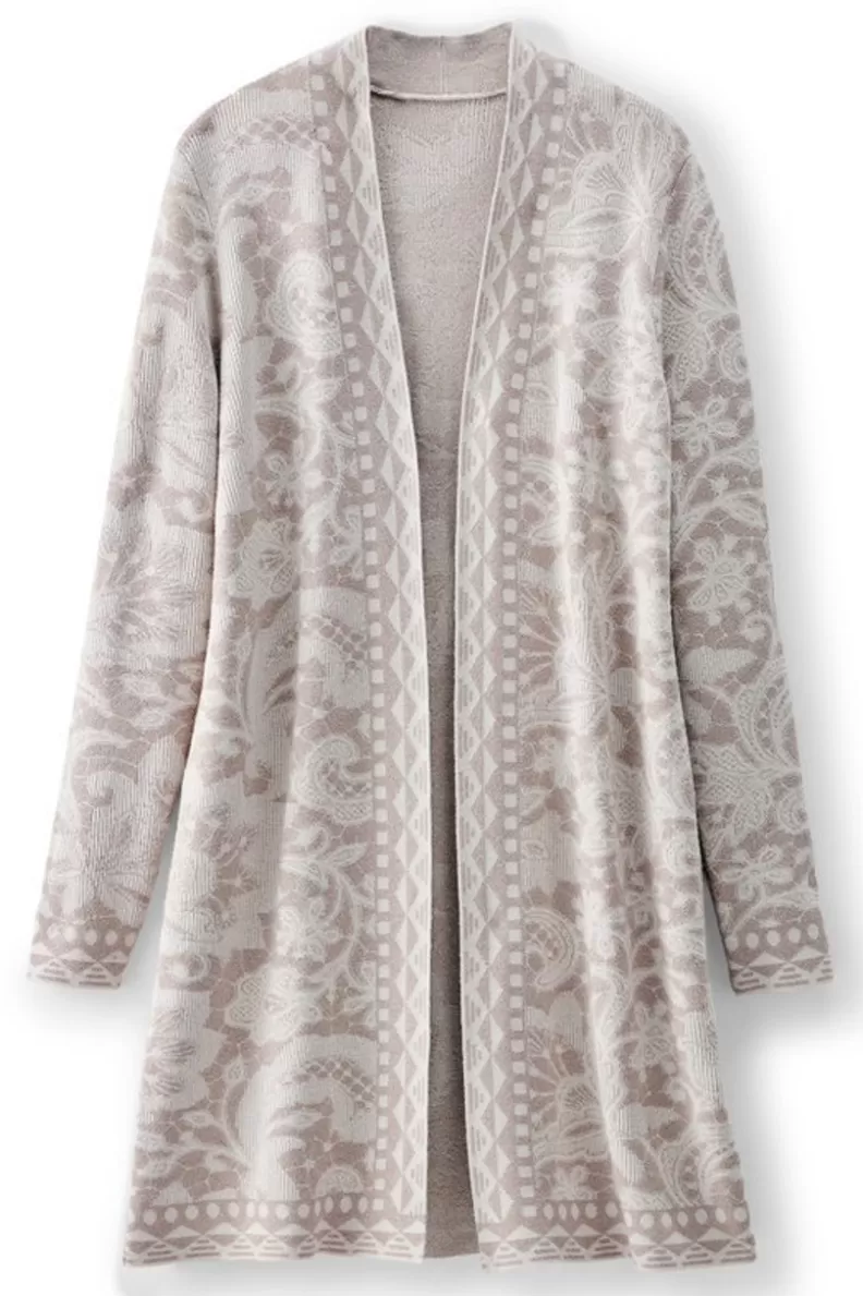 Soft Surroundings Ivy Shimmer Long Cardigan NeutralFloral Store
