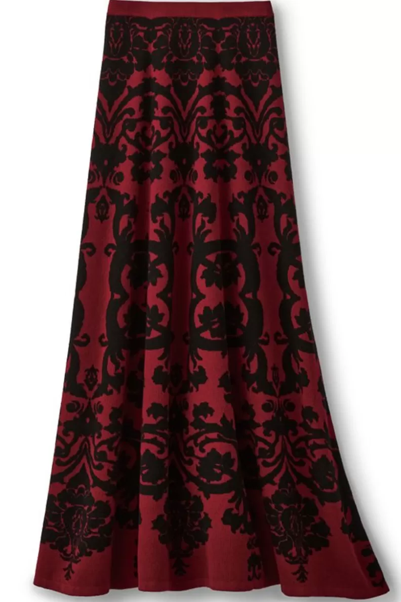 Soft Surroundings Jacobean Sweater Skirt RedBaroque Best