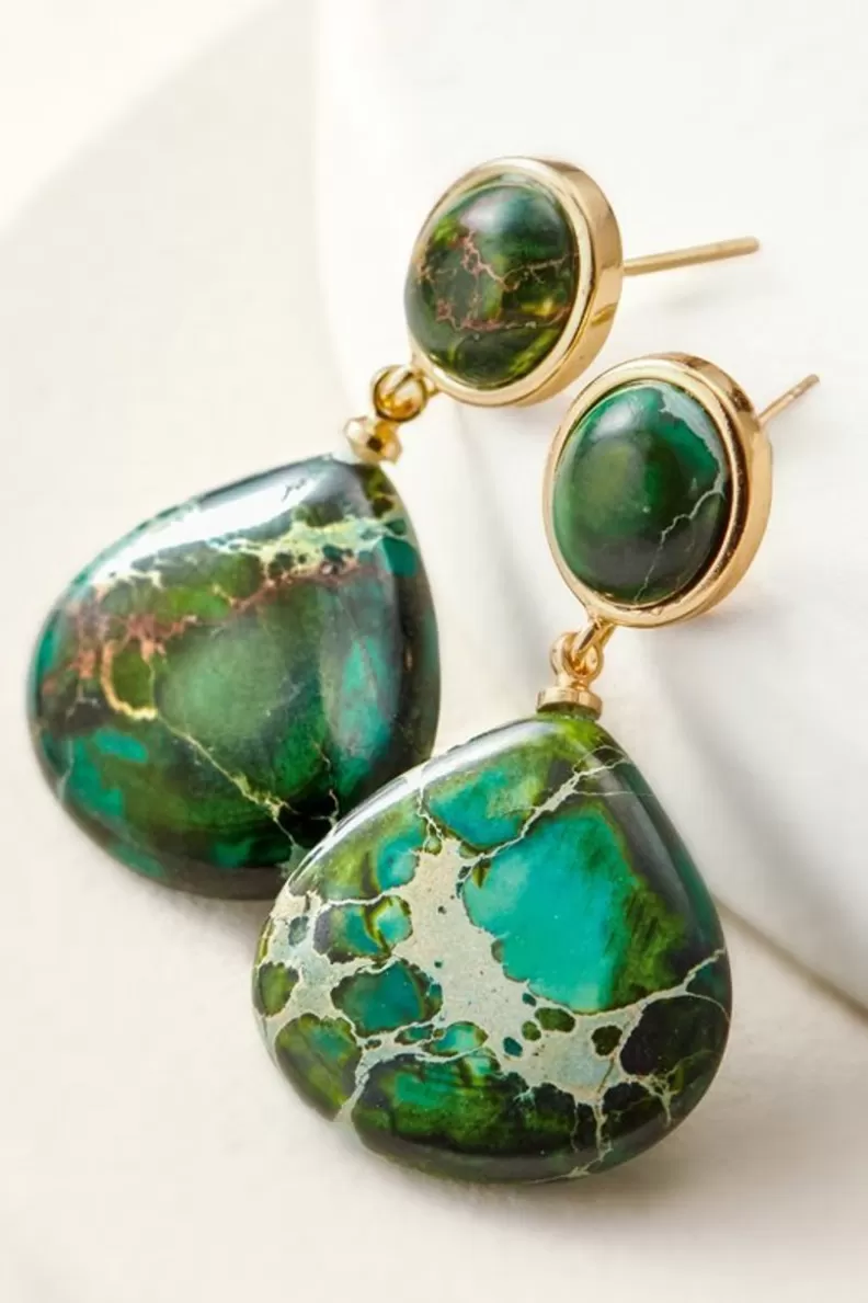 Soft Surroundings Jayda Drop Earrings Green Store