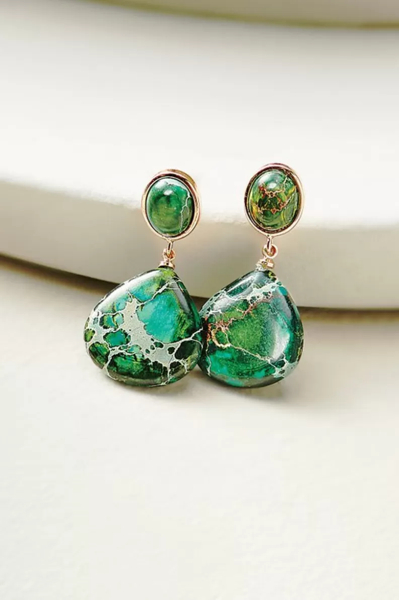 Soft Surroundings Jayda Drop Earrings Green Store