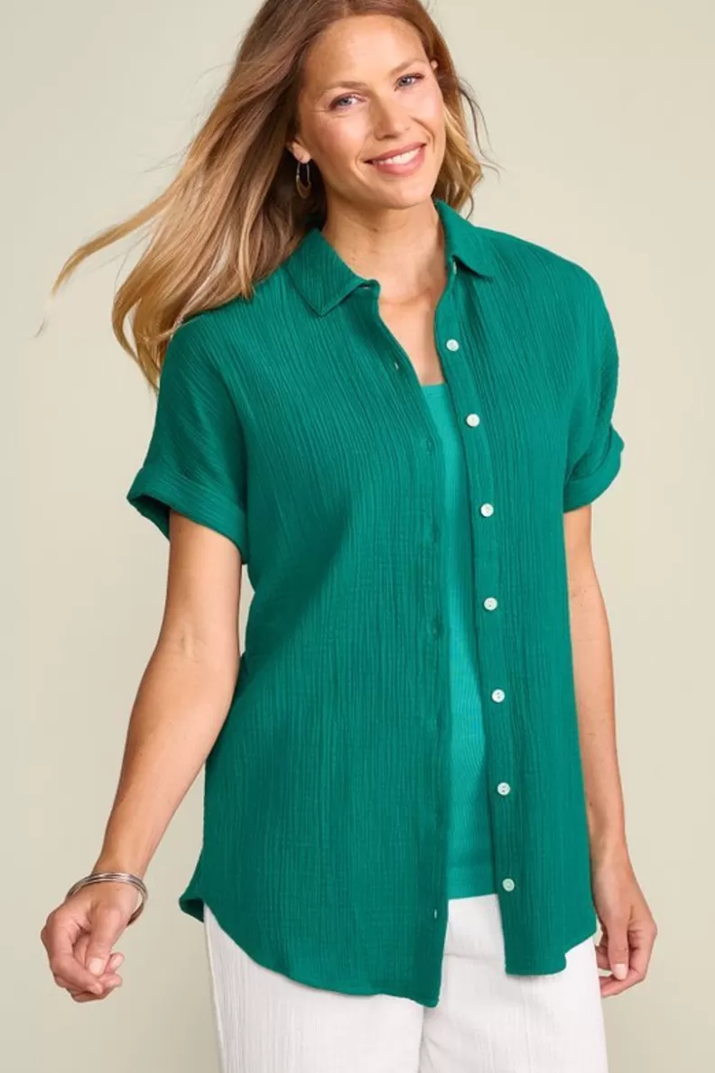 Soft Surroundings Je Veux Gauze Top New