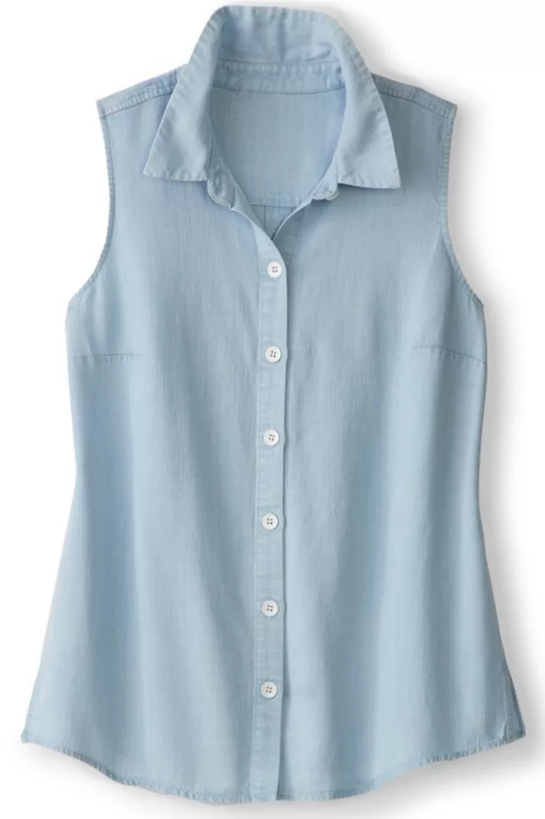 Soft Surroundings Jennifer Tencel™ Tank LightChambray Outlet