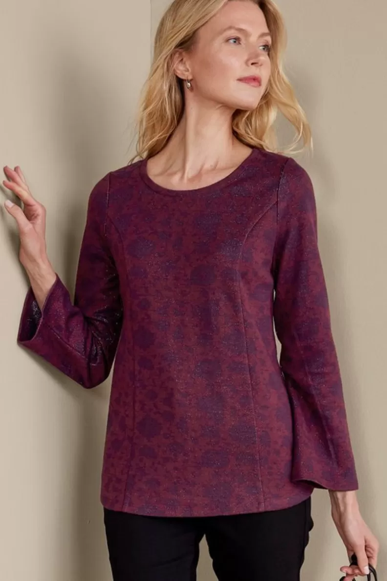 Soft Surroundings Jeri Jacquard Top MultiFloral Cheap