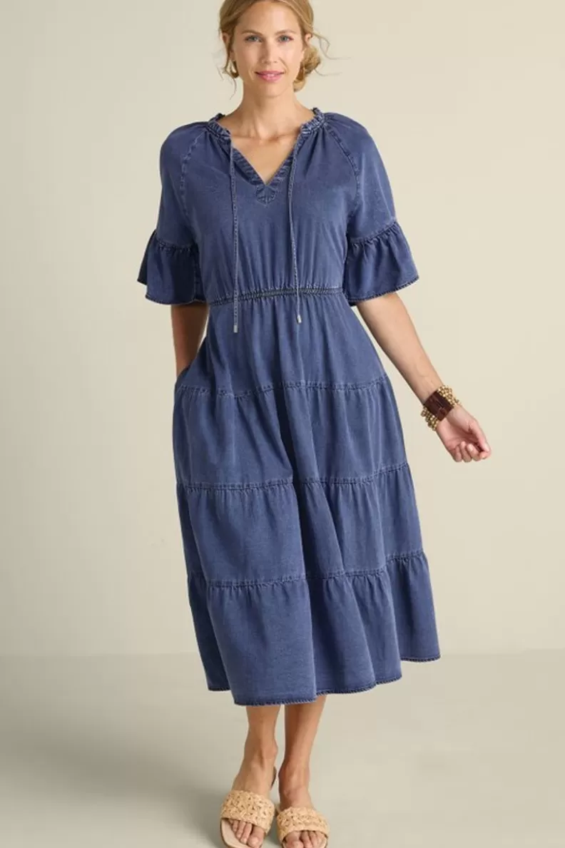Soft Surroundings Jessanne Tencel™ Midi Dress DarkMediumIndigo Sale