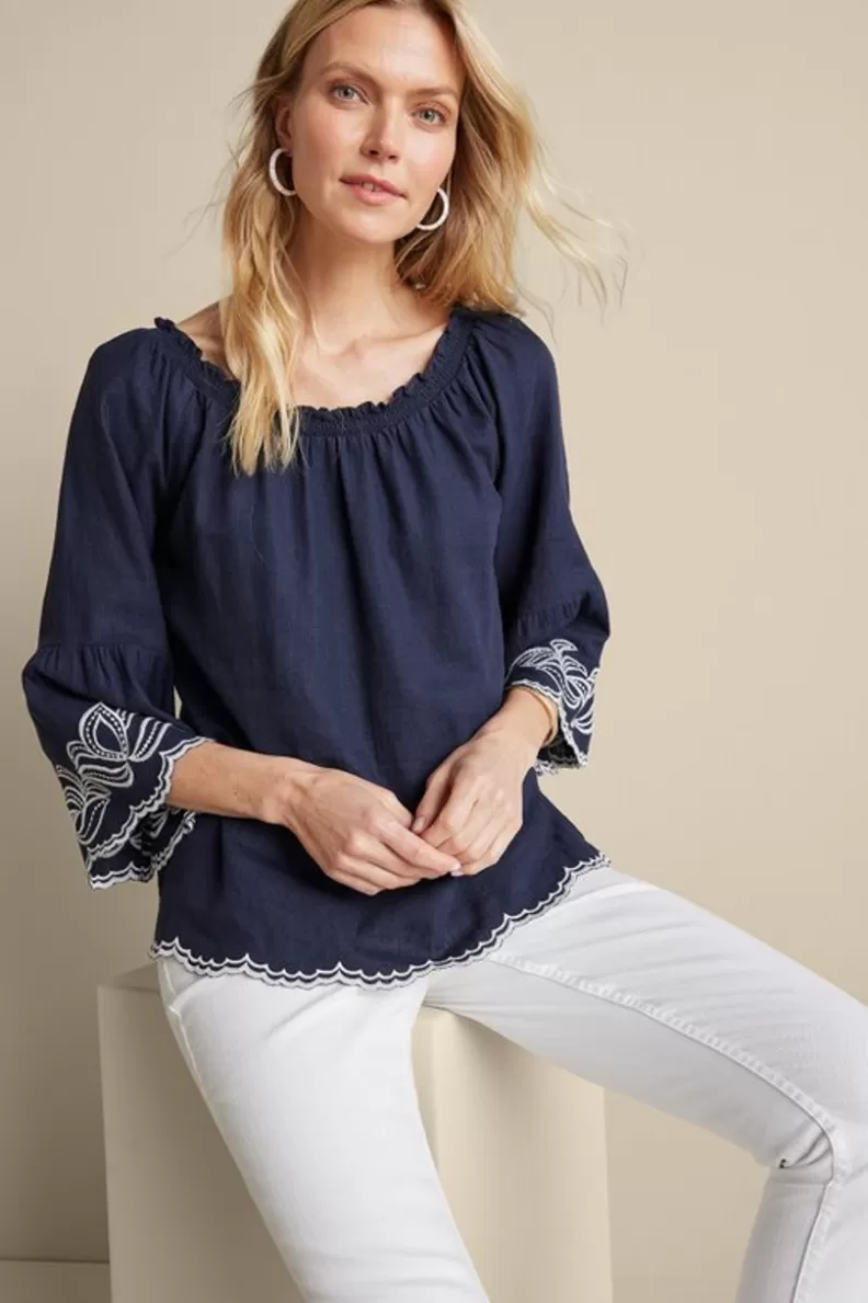 Soft Surroundings Josey Top Navy Outlet