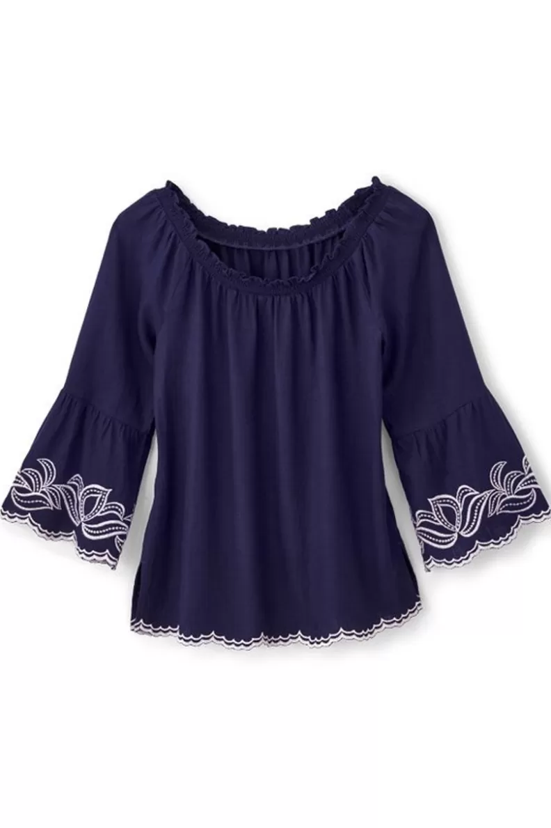 Soft Surroundings Josey Top Navy Outlet