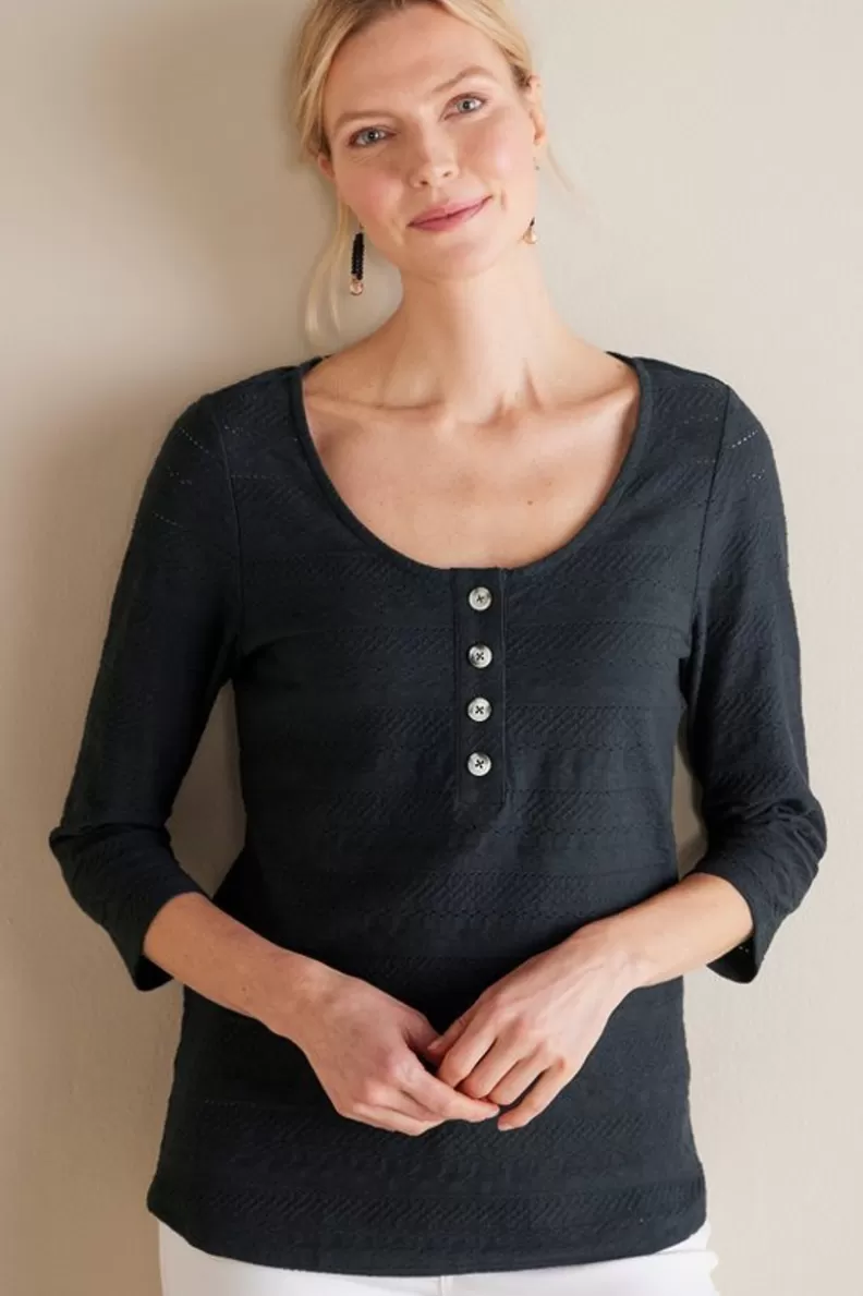 Soft Surroundings Jude Textured Top Black Discount