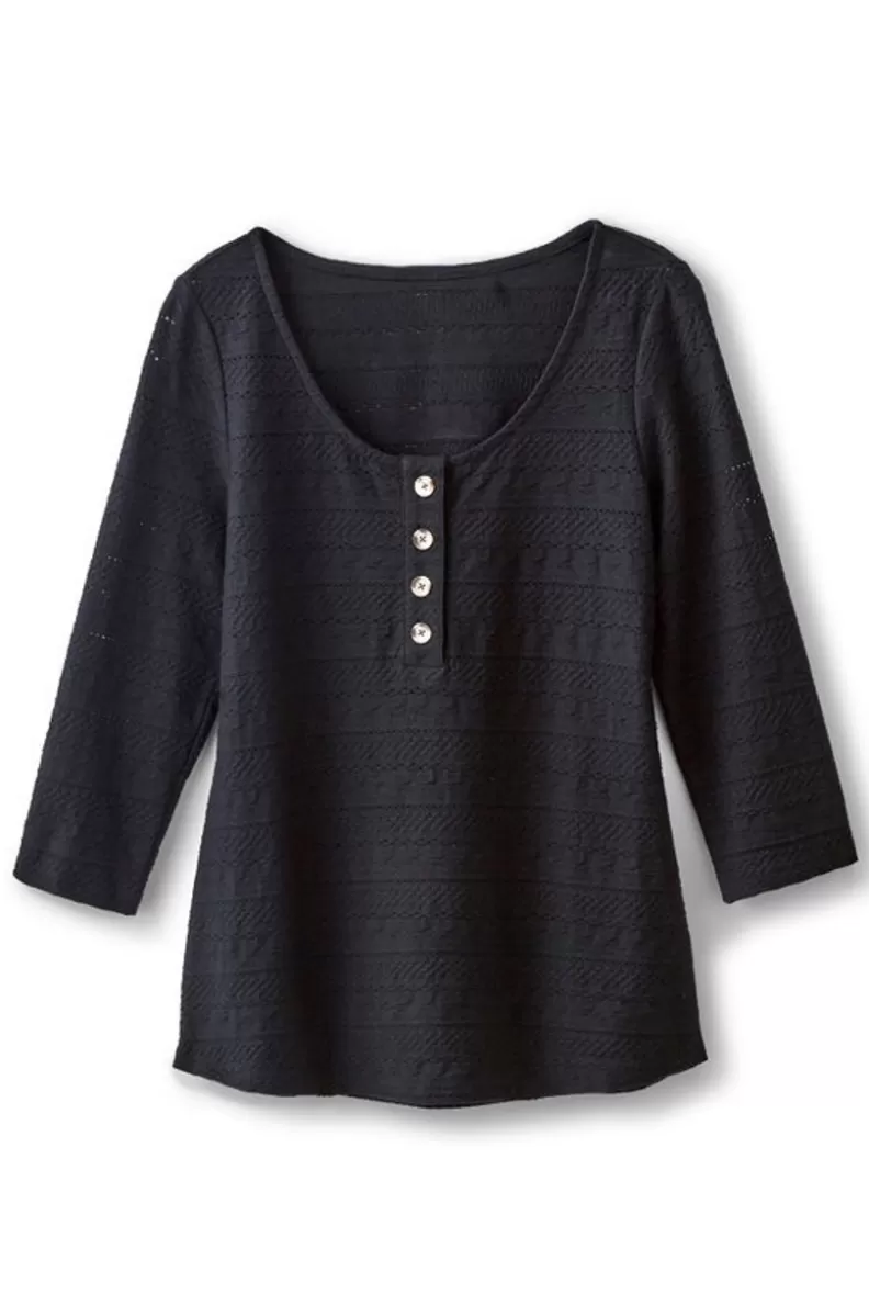 Soft Surroundings Jude Textured Top Black Discount
