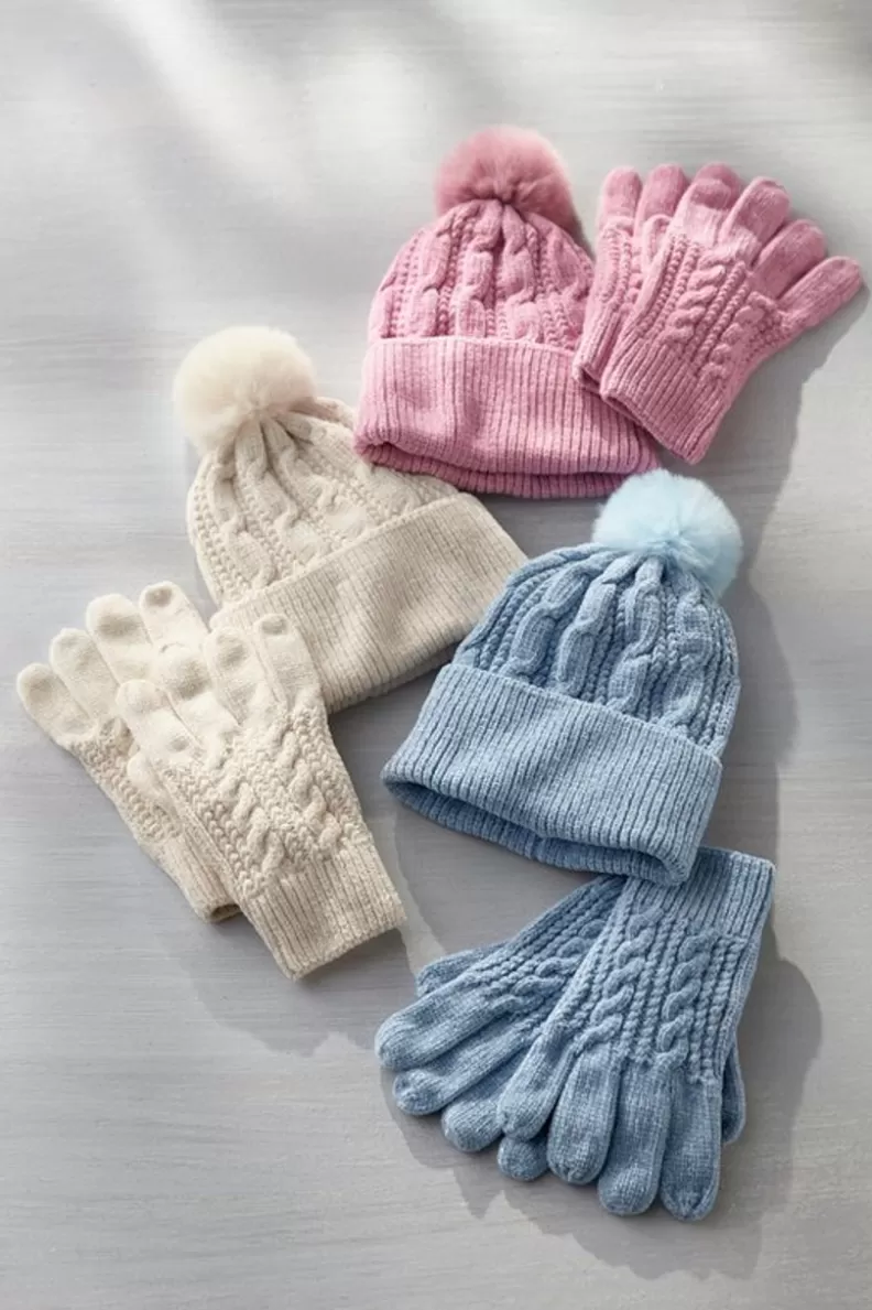 Soft Surroundings Jules Chenille Hat & Gloves Set Best
