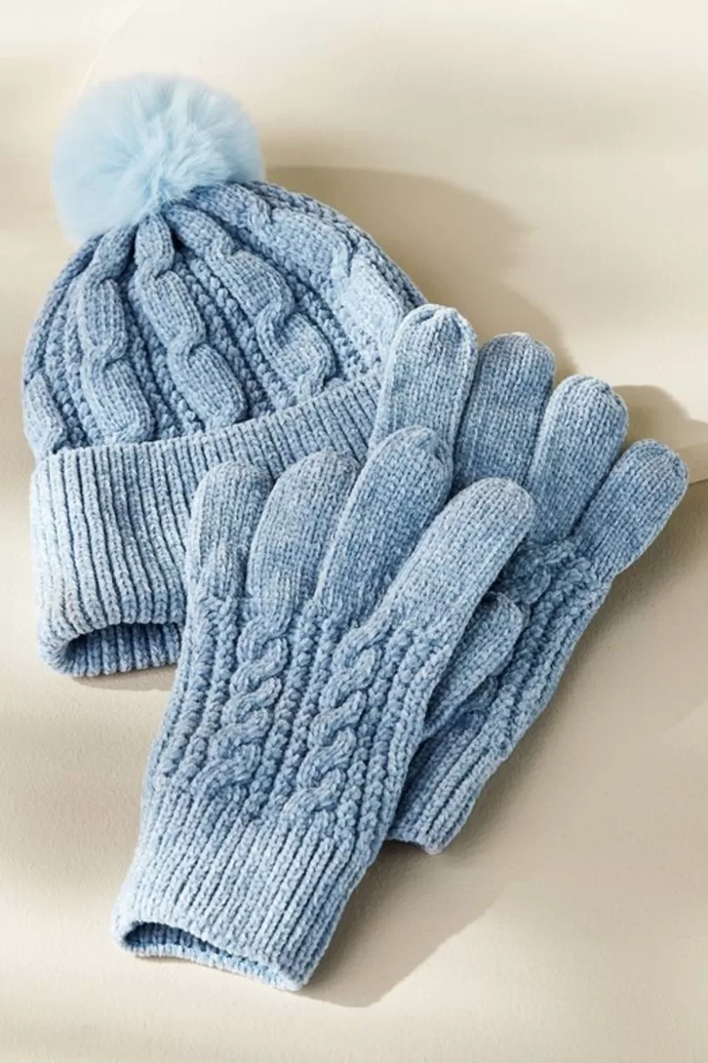 Soft Surroundings Jules Chenille Hat & Gloves Set Best