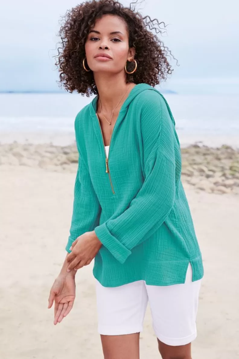Soft Surroundings Kemia Gauze Hoodie Best Sale