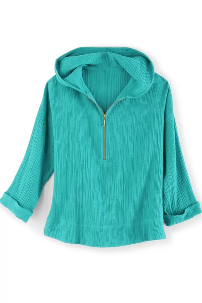 Soft Surroundings Kemia Gauze Hoodie Best Sale