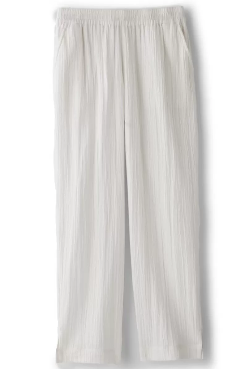 Soft Surroundings Khulani Straight Leg Gauze Crop Pants Navy Best Sale