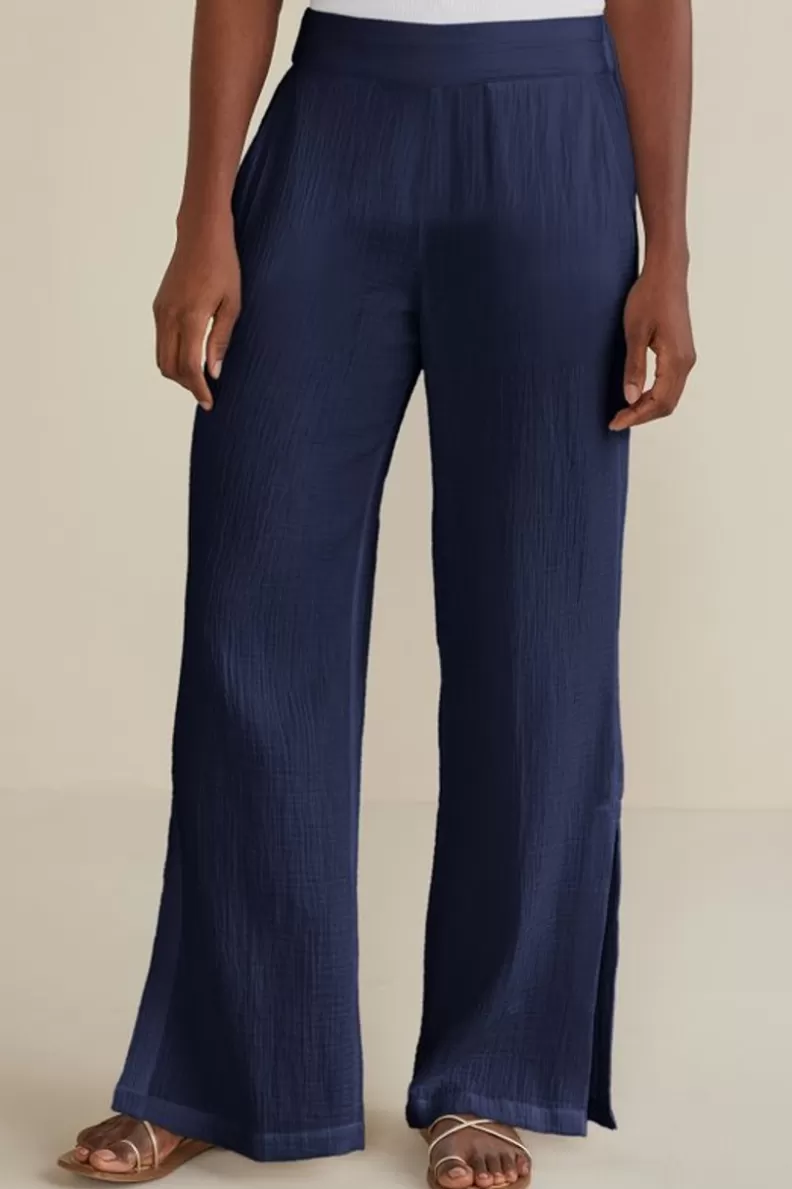 Soft Surroundings Khulani Wide Leg Gauze Pants Shop
