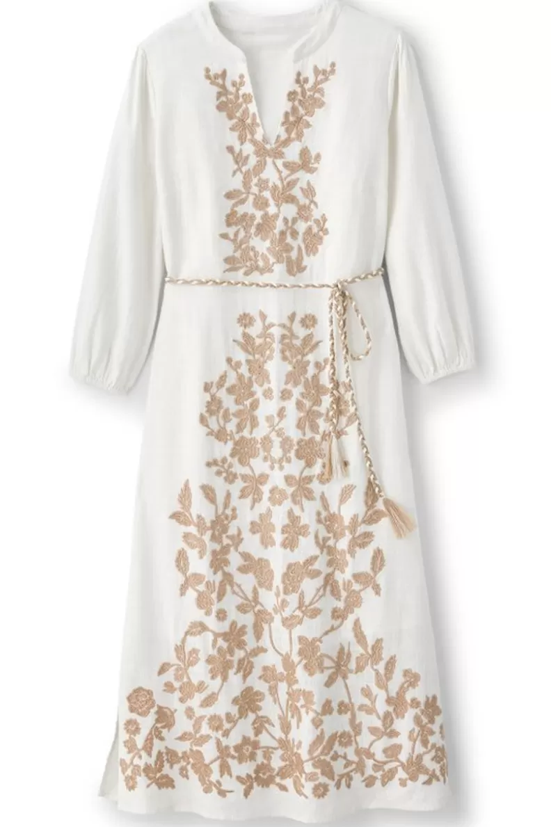 Soft Surroundings Kimora Embroidered Midi Dress IvoryPearl Best