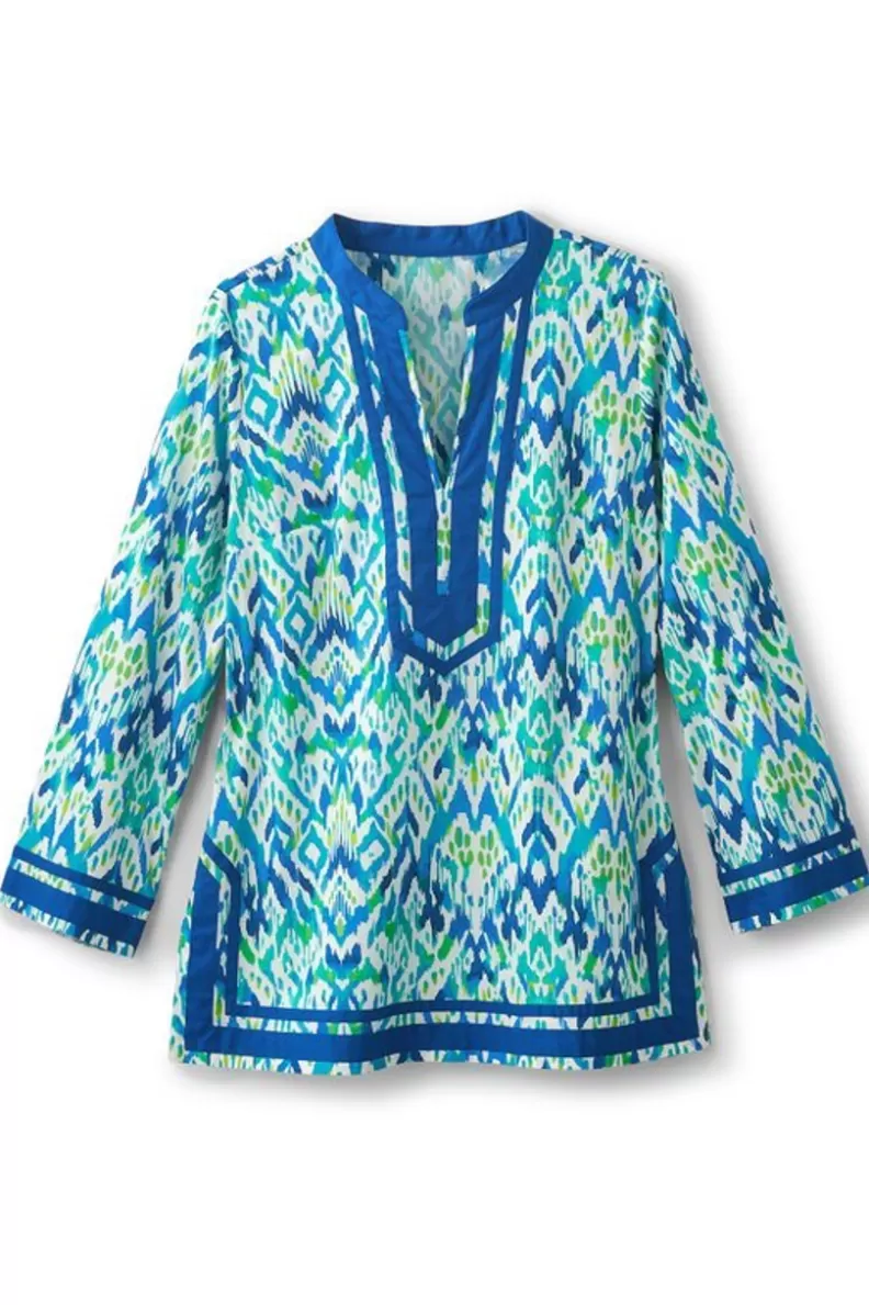 Soft Surroundings Kirti Ikat Tunic Green/TealIkat Hot