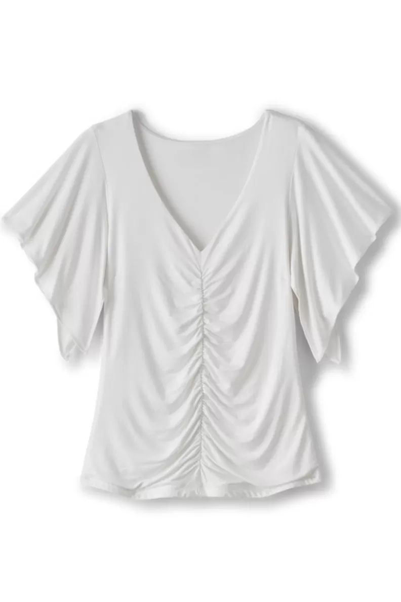 Soft Surroundings Leya Ruched Top SwedishBlue Cheap