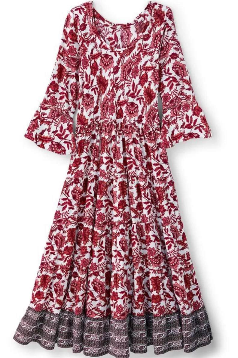 Soft Surroundings Lily Midi Dress MaroonSketchedBotanical Cheap