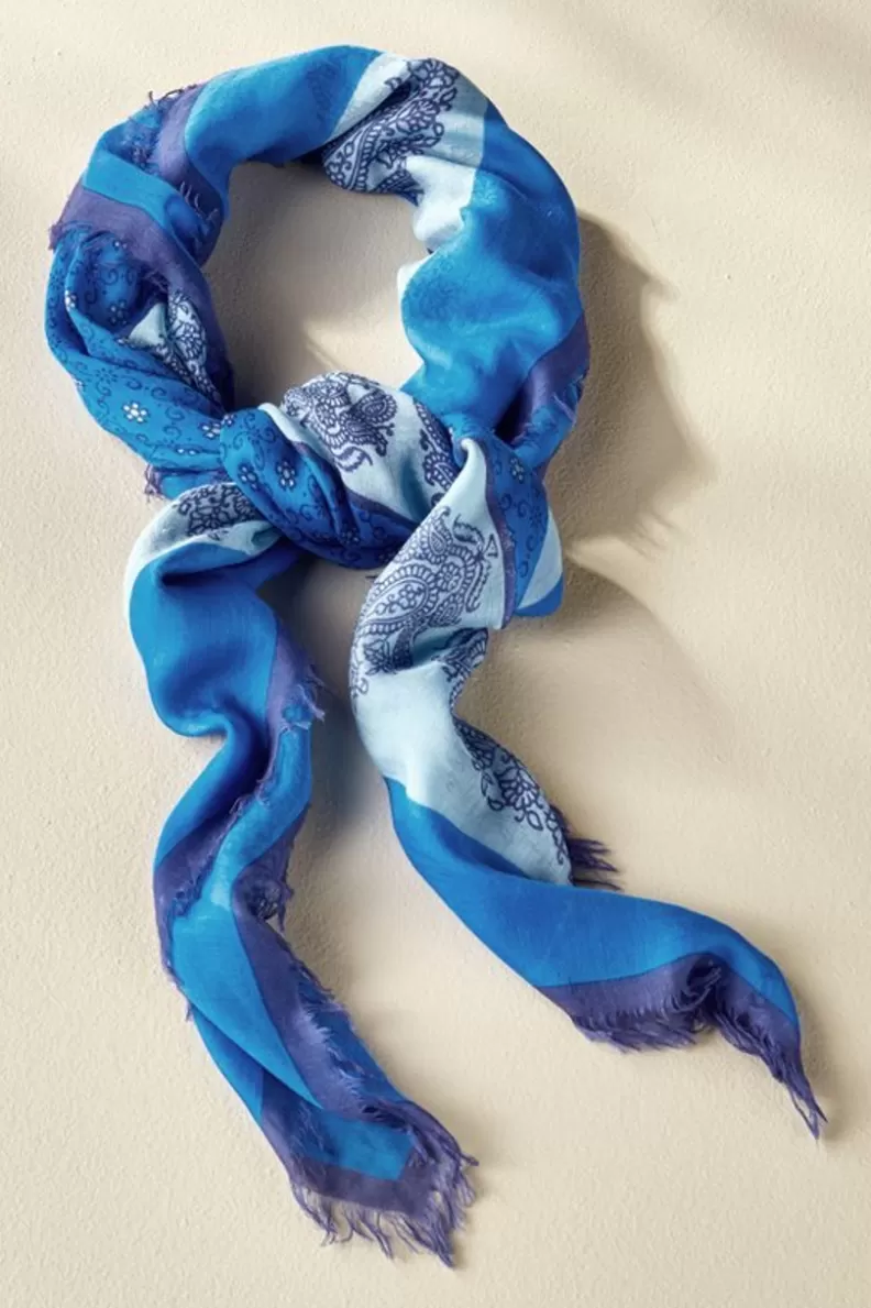 Soft Surroundings Livie Square Scarf BlueMulti Cheap