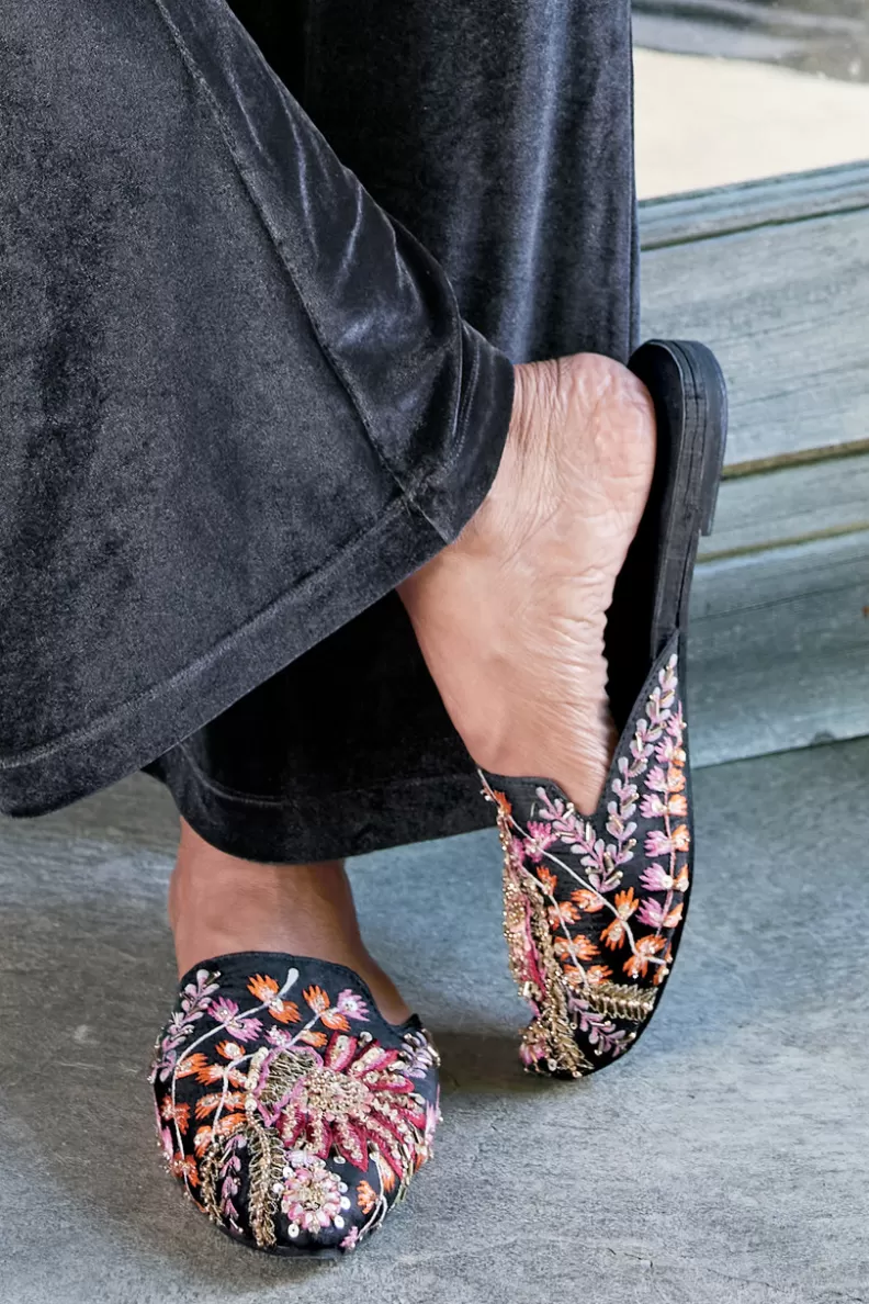 Soft Surroundings Lola Embellished Slides BlackMulti Store