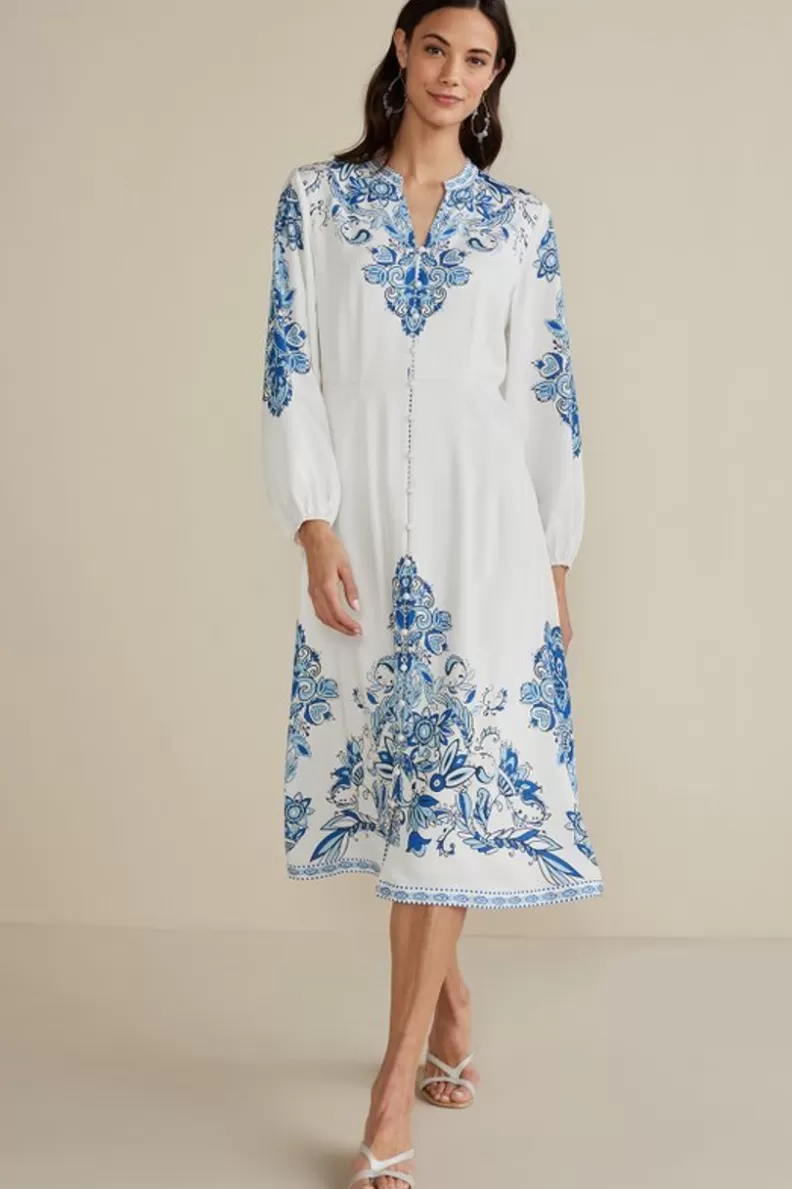 Soft Surroundings Louise Midi Dress PerissaScarf Discount