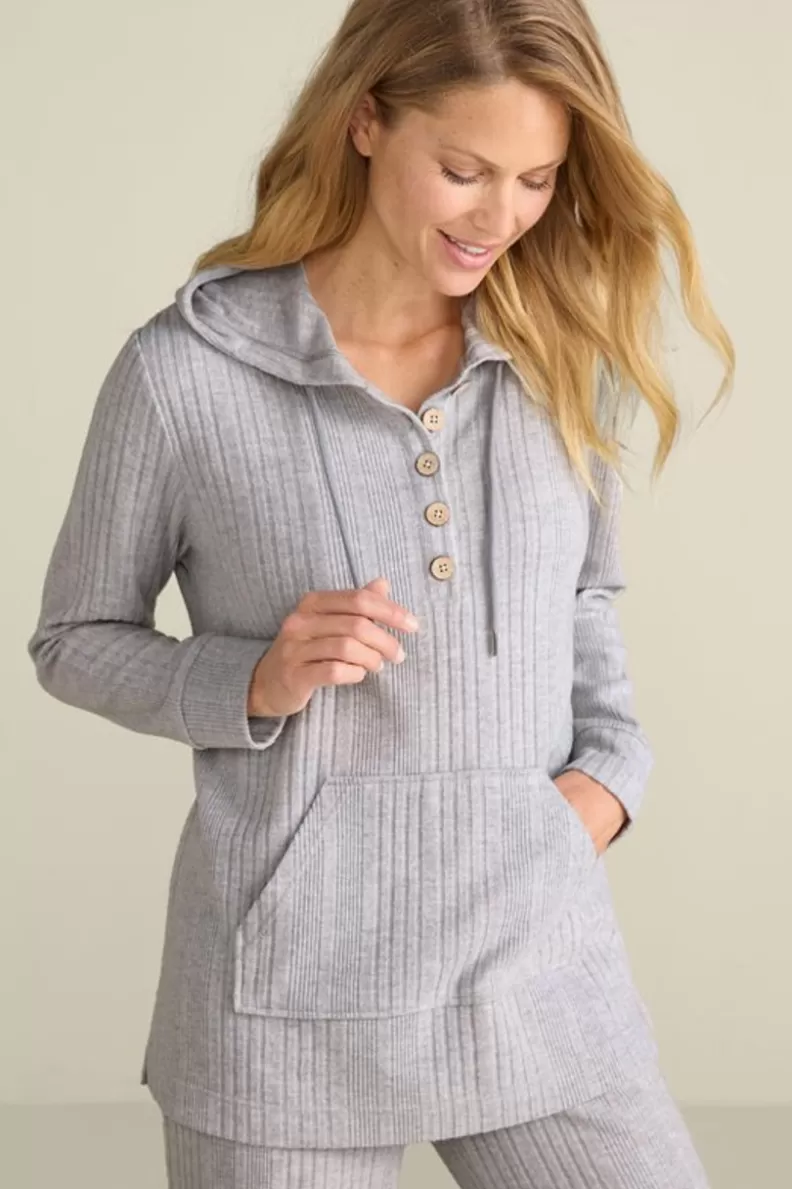 Soft Surroundings Loungy Lover Hoodie HeatherGrey Outlet