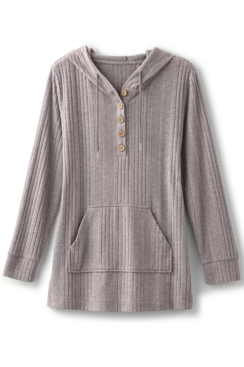 Soft Surroundings Loungy Lover Hoodie HeatherGrey Outlet