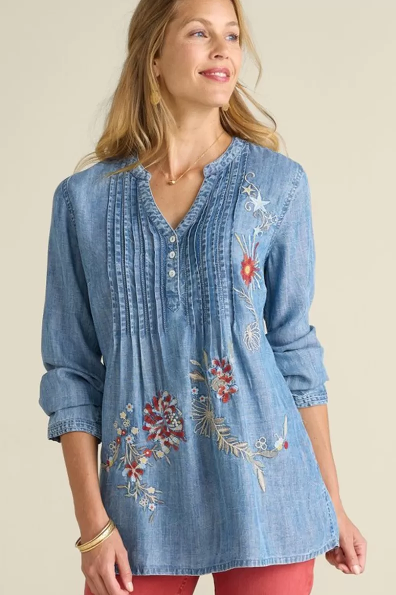 Soft Surroundings Maddie Tencel™ Tunic MediumBlueWash Hot