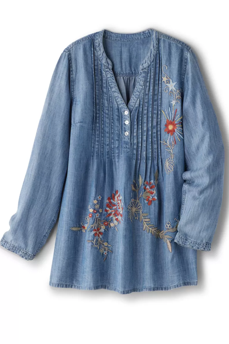 Soft Surroundings Maddie Tencel™ Tunic MediumBlueWash Hot