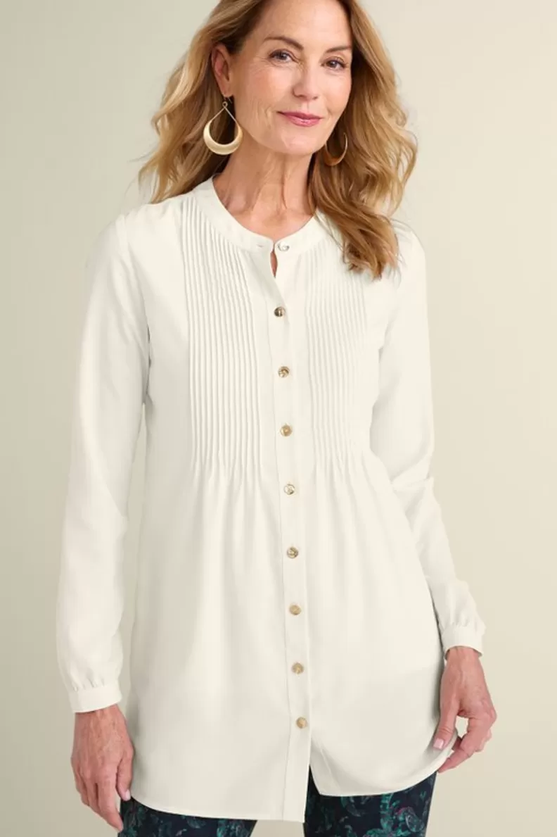 Soft Surroundings Makara Button Tunic IvoryPearl Shop