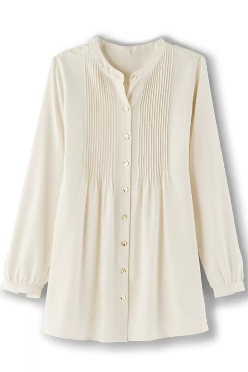 Soft Surroundings Makara Button Tunic IvoryPearl Shop