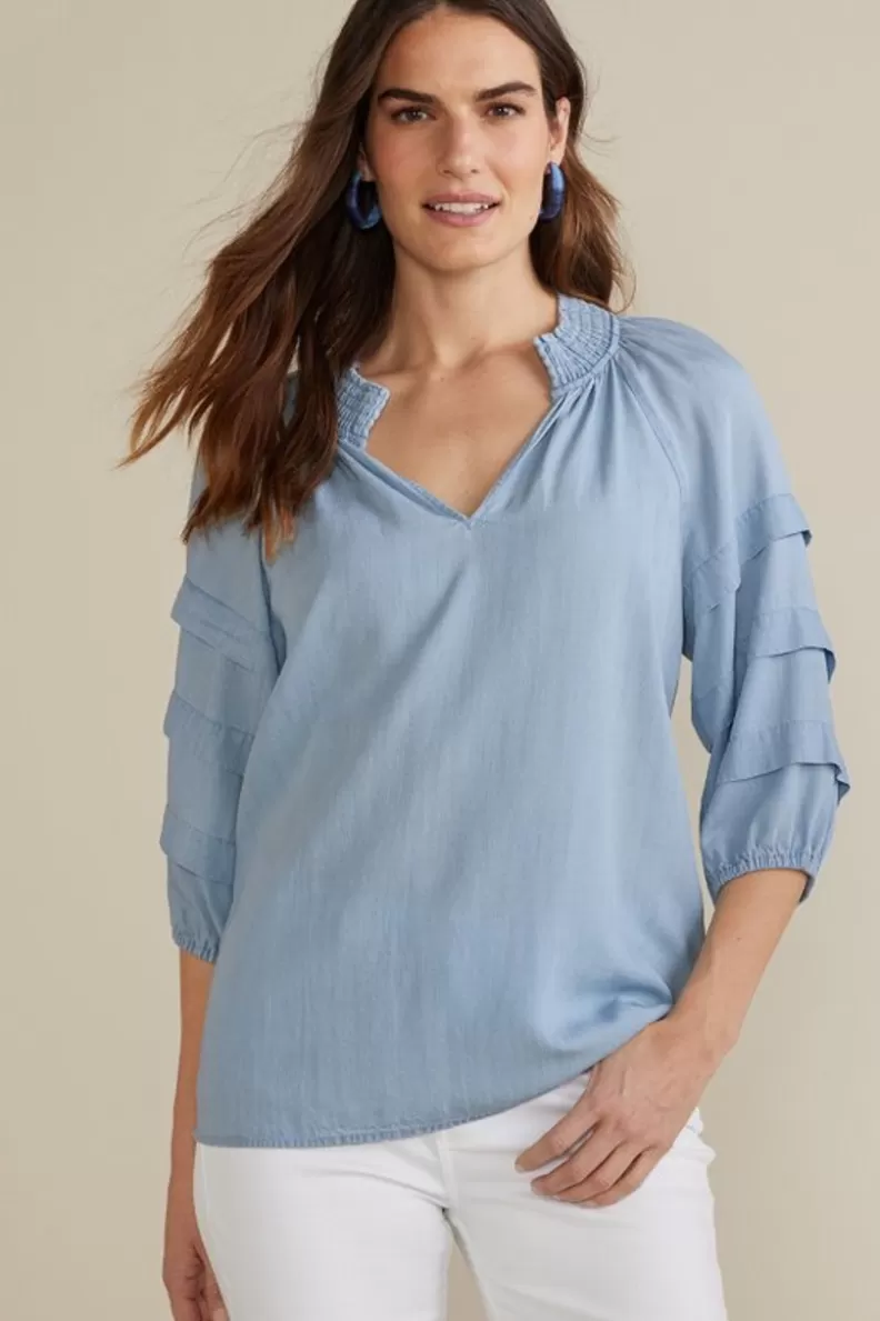 Soft Surroundings Marisol Tencel™ Top LightChambray Outlet