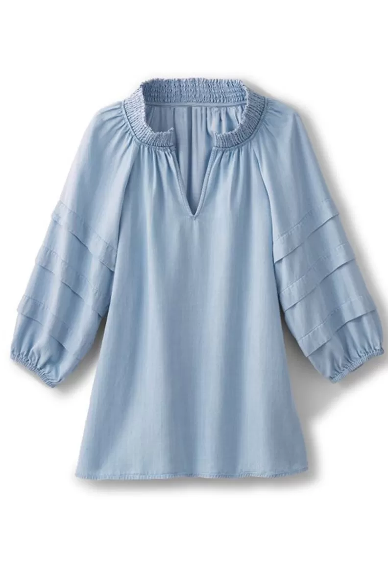 Soft Surroundings Marisol Tencel™ Top LightChambray Outlet