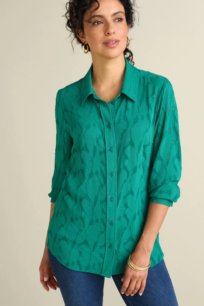 Soft Surroundings Matine Jacquard Tunic & Cami Evergreen Cheap