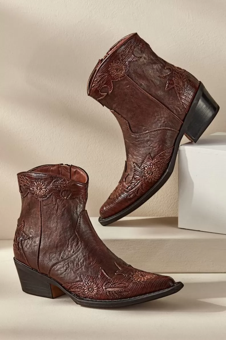 Soft Surroundings Matisse Savanna Embossed Bootie Brown Online