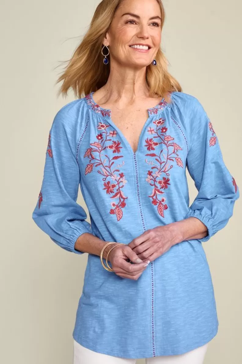 Soft Surroundings Meagan Tunic BlueBonnet Cheap