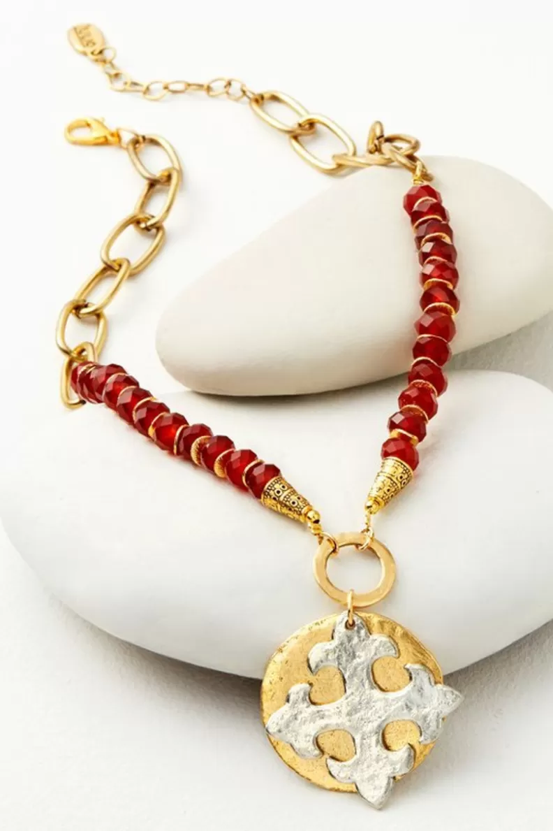 Soft Surroundings Melona Pendant Necklace Carnelian Sale