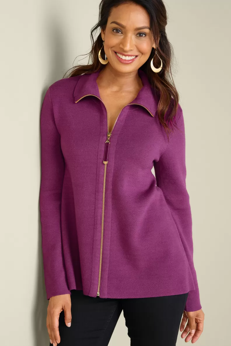 Soft Surroundings Meria Zip Cardi Outlet