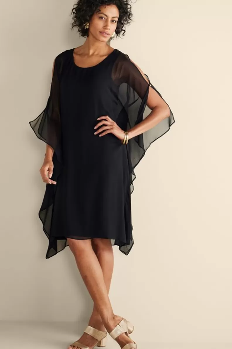 Soft Surroundings Morlaix Silk Dress Black Cheap