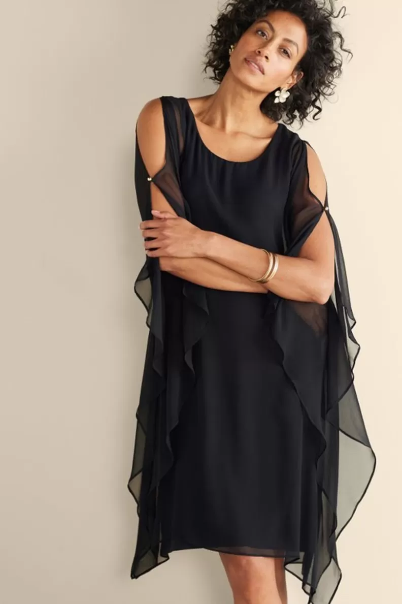 Soft Surroundings Morlaix Silk Dress Black Cheap