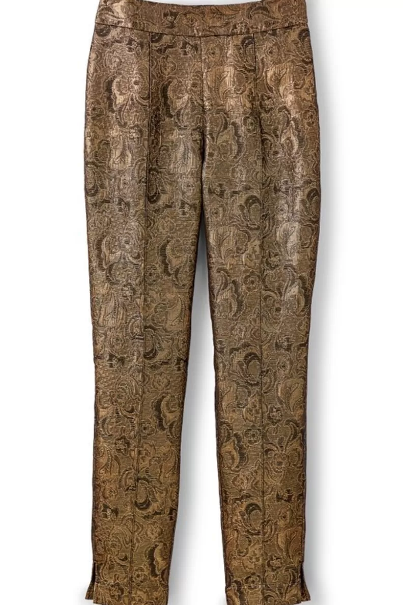 Soft Surroundings Nevina Jacquard Trouser GoldFloral Fashion