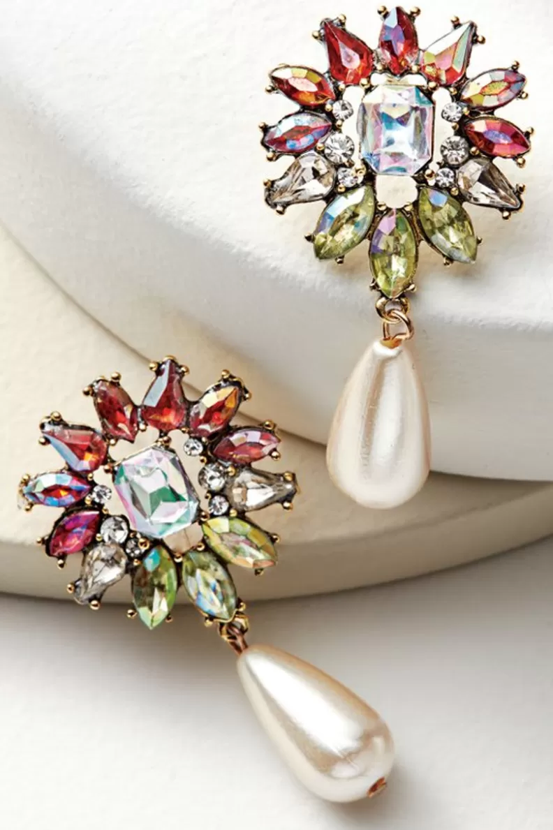 Soft Surroundings Nova Crystal Earrings Multi Sale