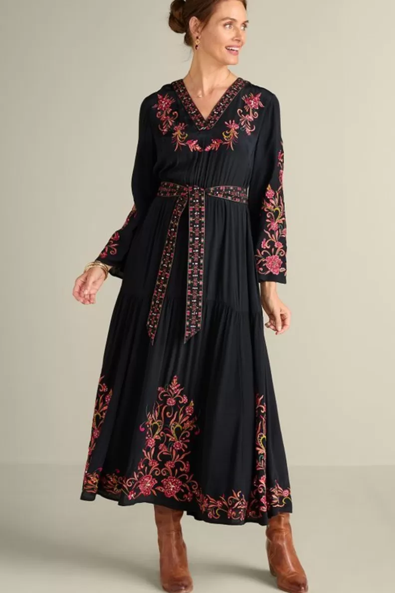 Soft Surroundings Onyx Embellished Maxi Dress Black Flash Sale