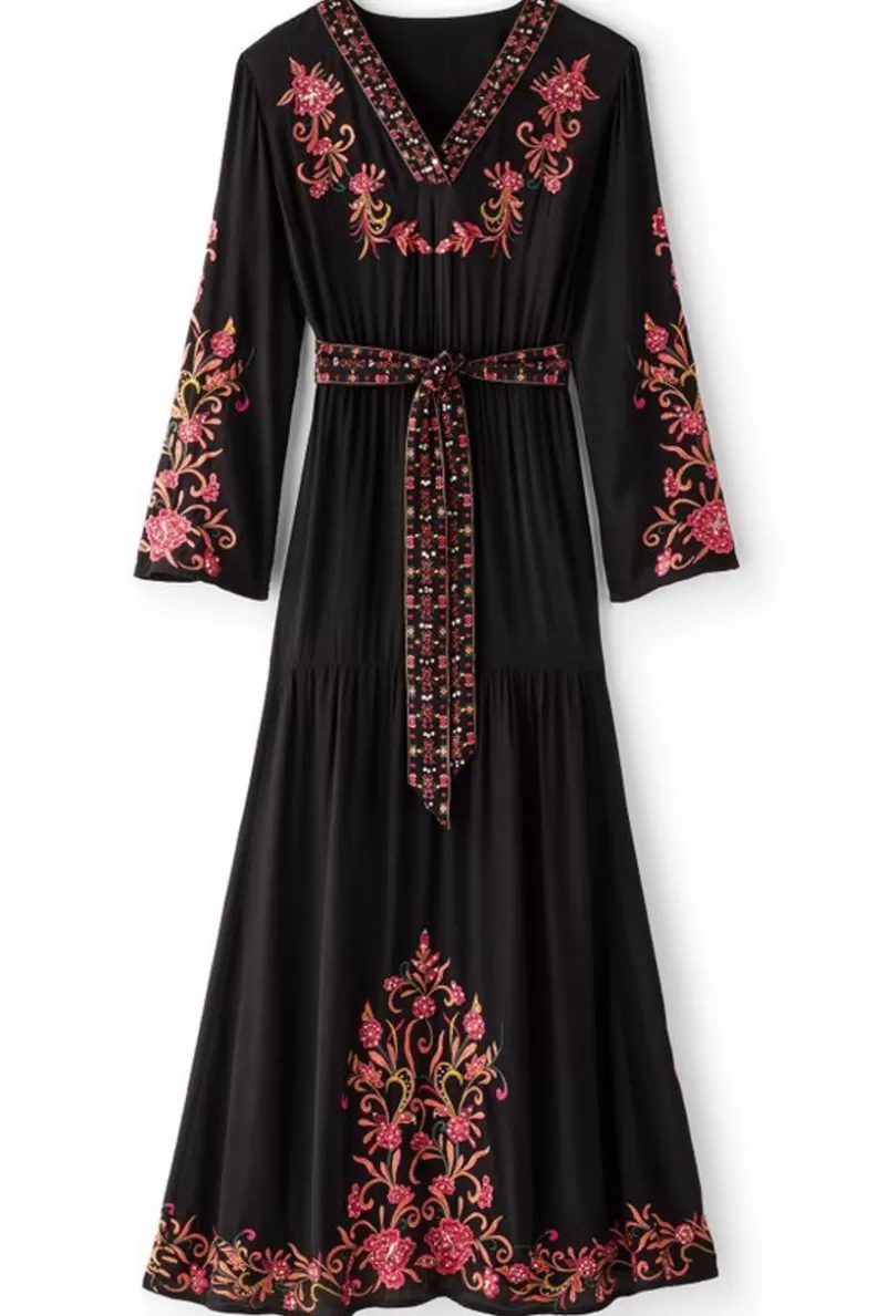 Soft Surroundings Onyx Embellished Maxi Dress Black Flash Sale