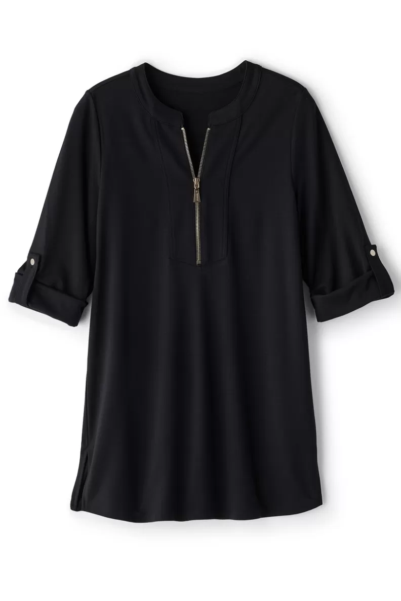 Soft Surroundings Patricia Ponte Tunic Black Flash Sale