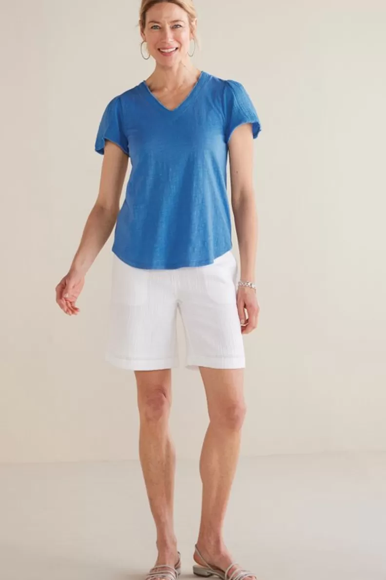 Soft Surroundings Philippa Gauze Sleeve Tee Hot